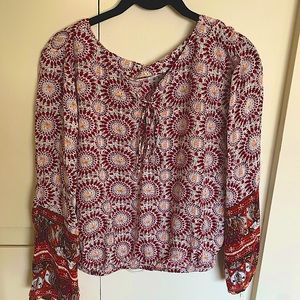 Boho Blouse with Lace Up Front